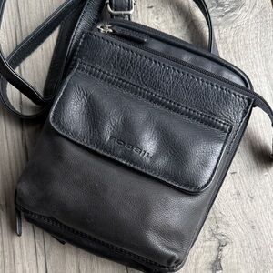 Fossil Black Leather Messenger Bag crossbody bag purse small
